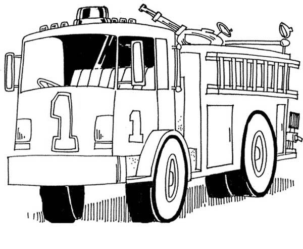 Раскраска: Пожарная машина (транспорт) #135849 - Бесплатные раскраски для печати