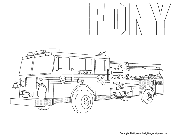 Раскраска: Пожарная машина (транспорт) #135869 - Бесплатные раскраски для печати