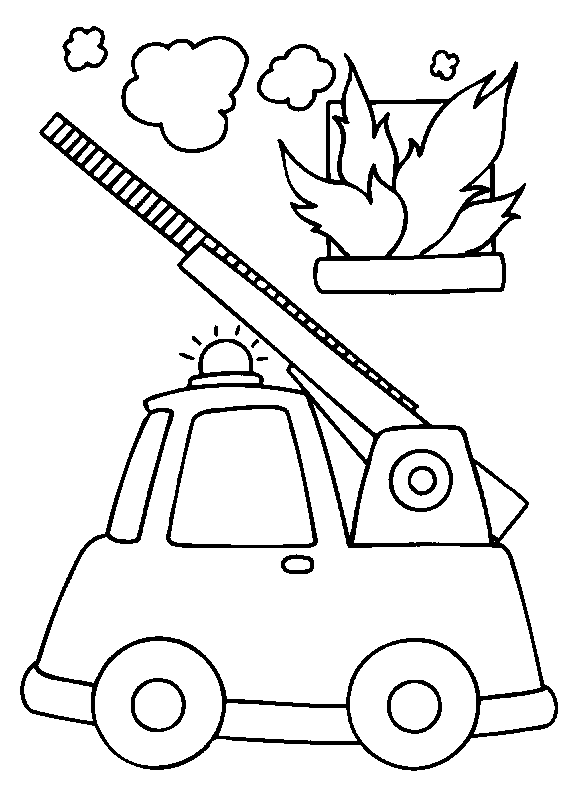 Раскраска: Пожарная машина (транспорт) #135875 - Бесплатные раскраски для печати