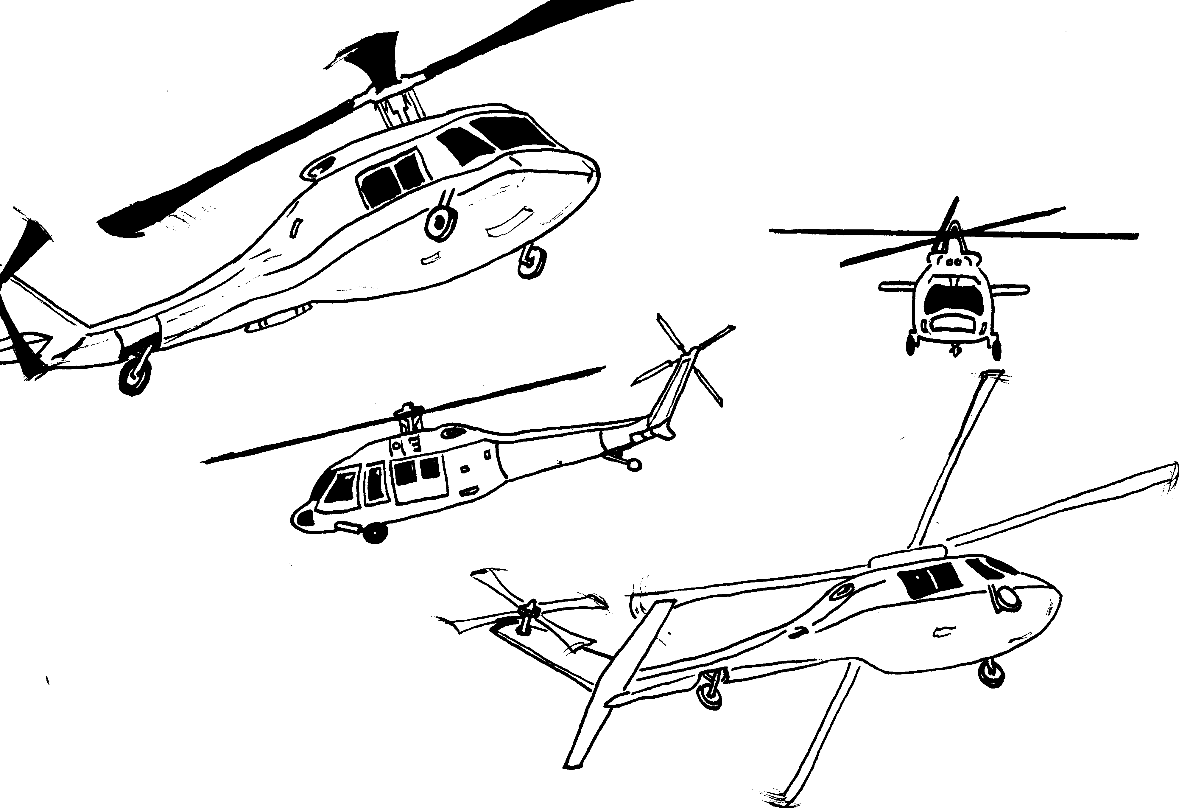 Раскраска: вертолет (транспорт) #136148 - Бесплатные раскраски для печати