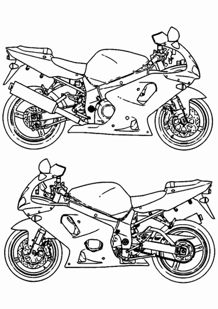 Раскраска: мотоцикл (транспорт) #136326 - Бесплатные раскраски для печати