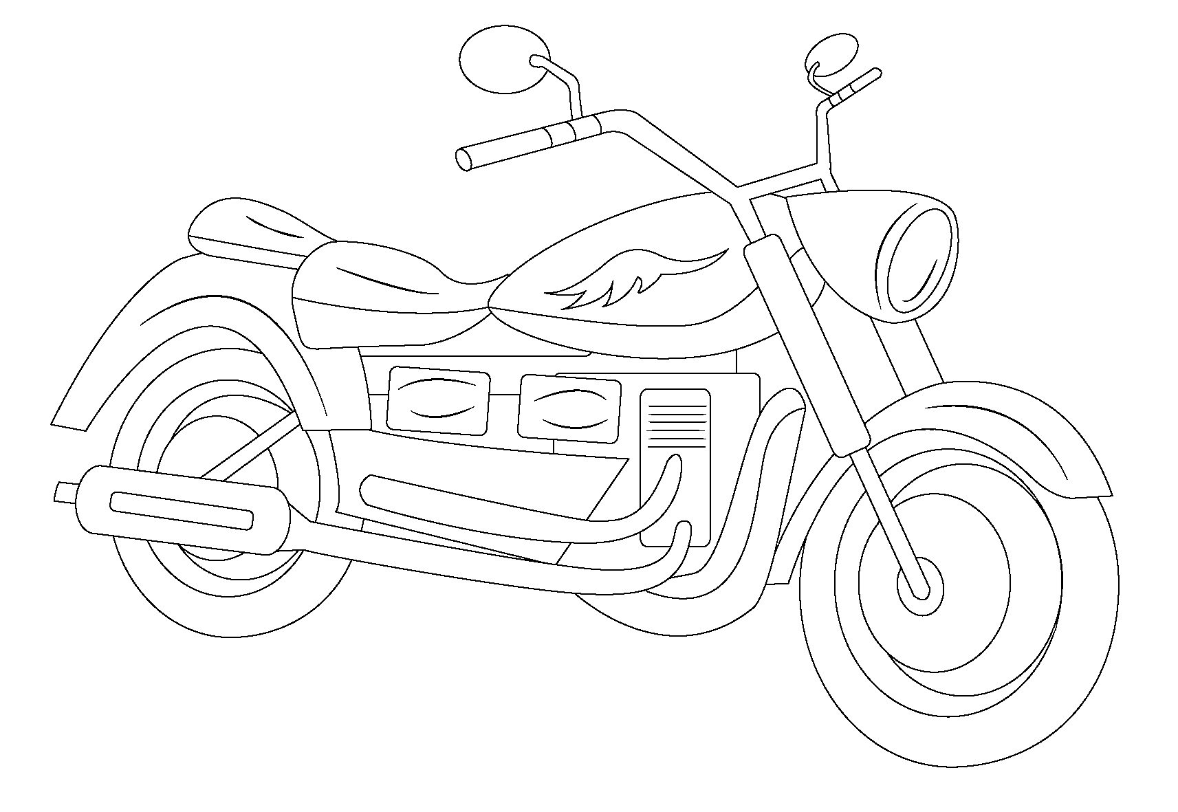 Раскраска: мотоцикл (транспорт) #136333 - Бесплатные раскраски для печати
