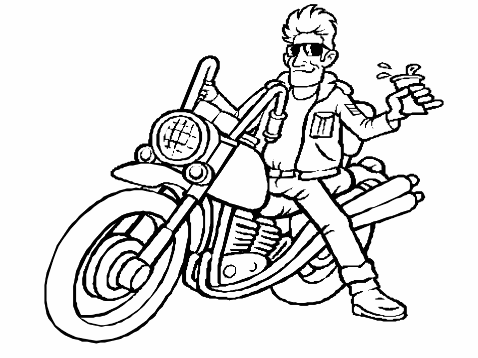 Раскраска: мотоцикл (транспорт) #136335 - Бесплатные раскраски для печати