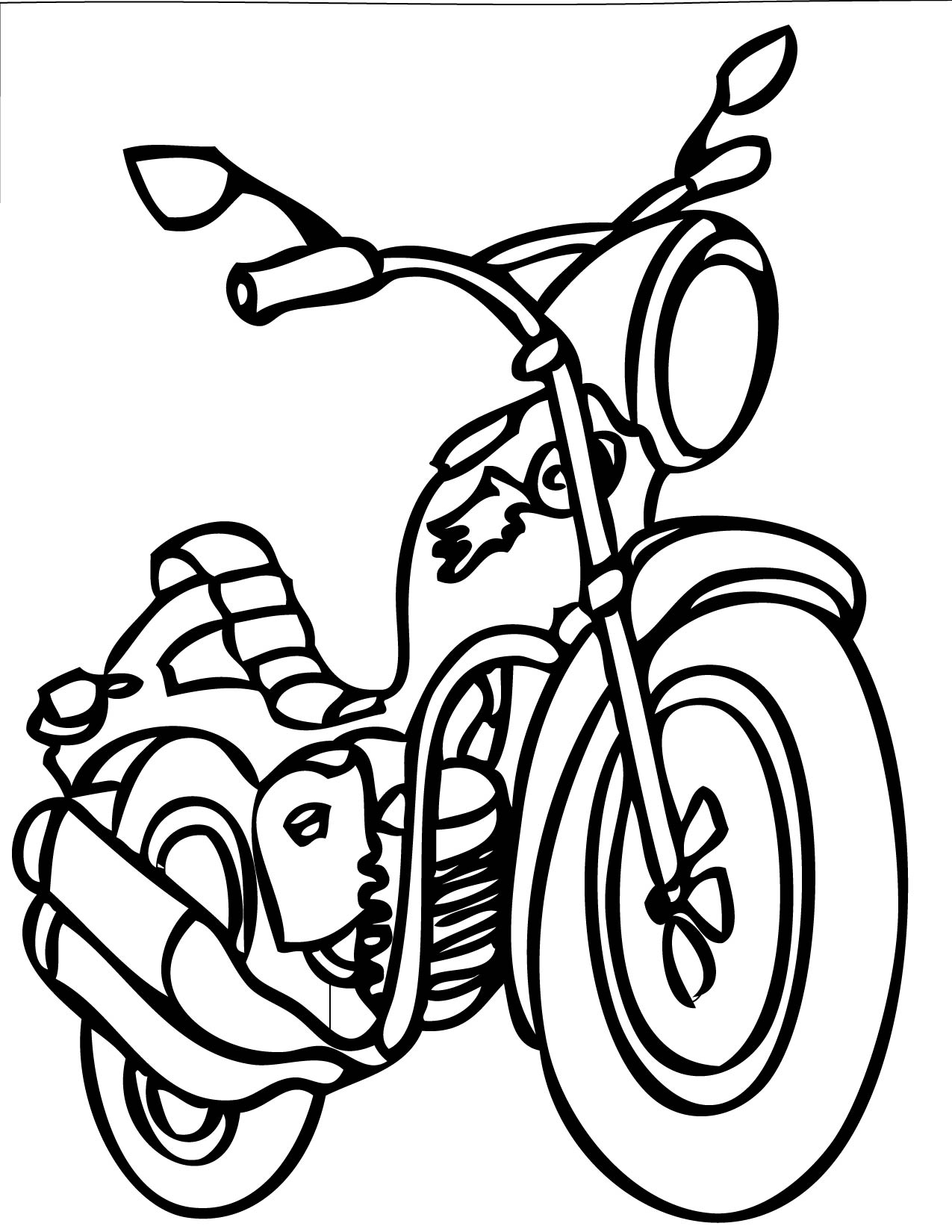 Раскраска: мотоцикл (транспорт) #136441 - Бесплатные раскраски для печати