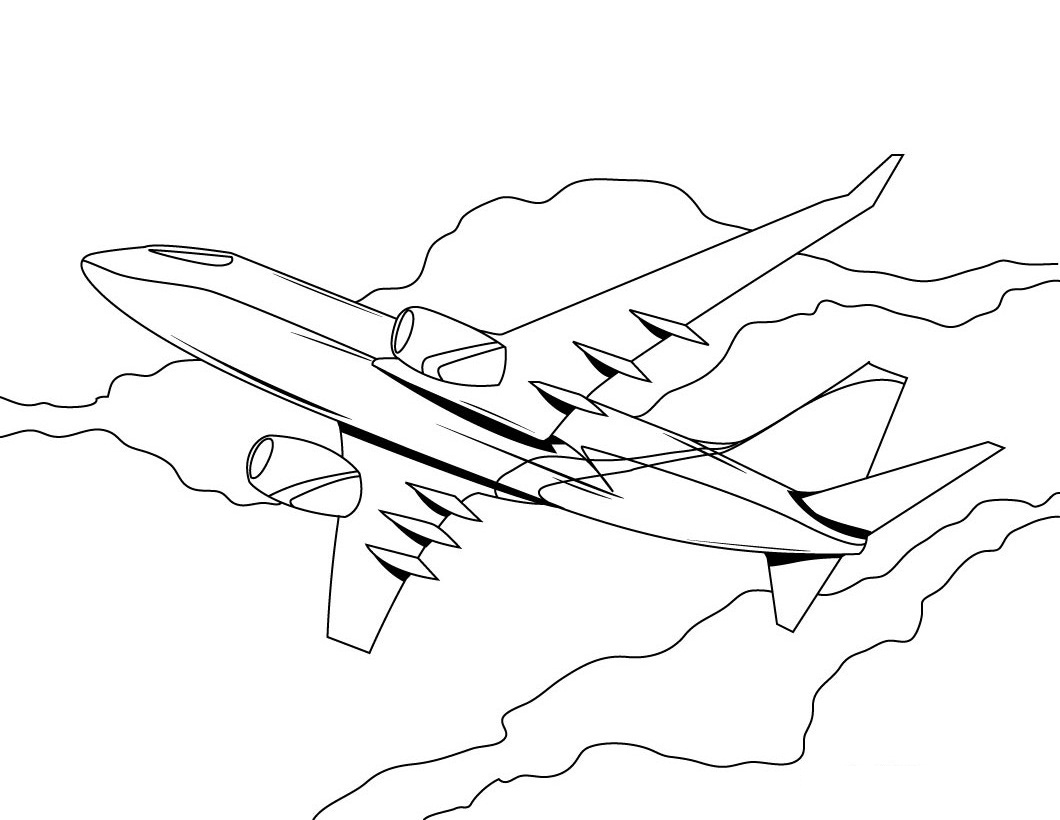 Раскраска: самолет (транспорт) #134825 - Бесплатные раскраски для печати