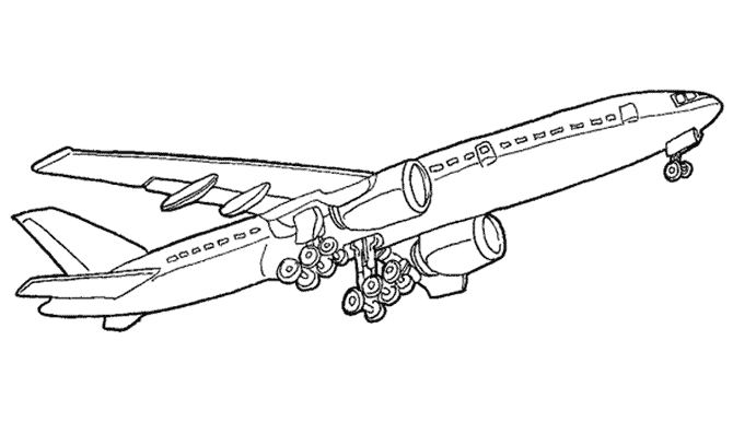 Раскраска: самолет (транспорт) #134956 - Бесплатные раскраски для печати