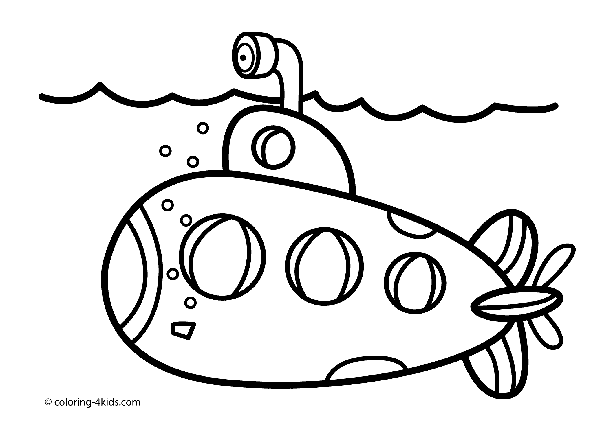 Раскраска: подводная лодка (транспорт) #137695 - Бесплатные раскраски для печати