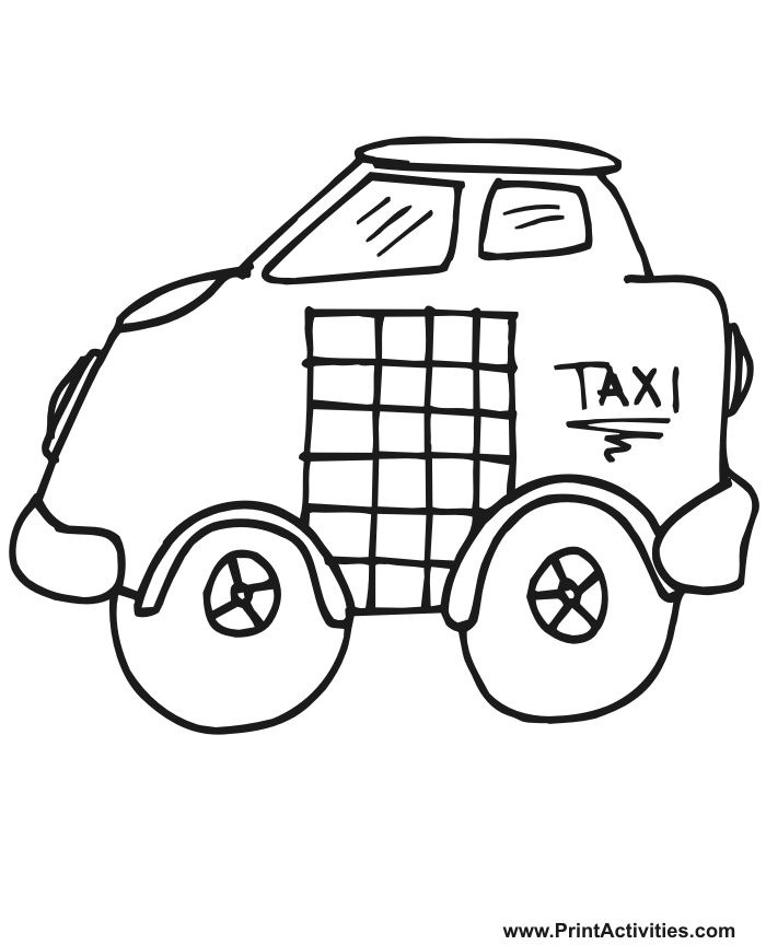 Раскраска: такси (транспорт) #137198 - Бесплатные раскраски для печати