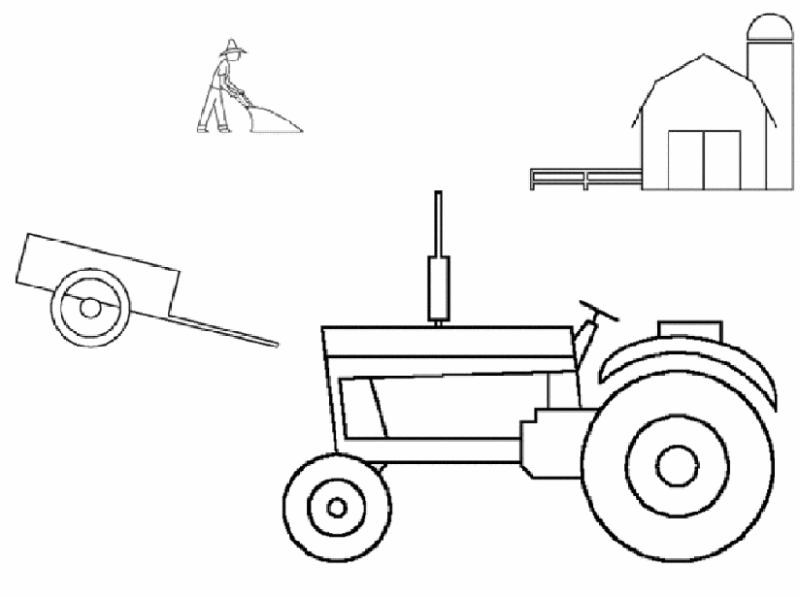 Раскраска: трактор (транспорт) #142003 - Бесплатные раскраски для печати