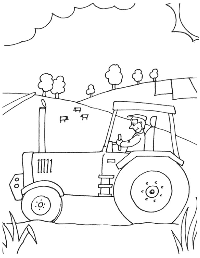 Раскраска: трактор (транспорт) #142011 - Бесплатные раскраски для печати