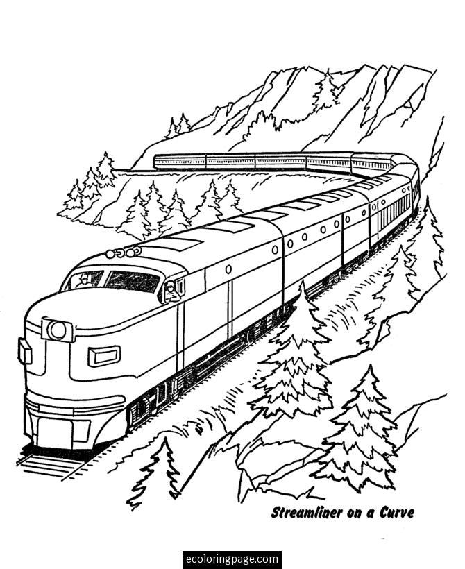 Раскраска: Поезд / Локомотив (транспорт) #135052 - Бесплатные раскраски для печати
