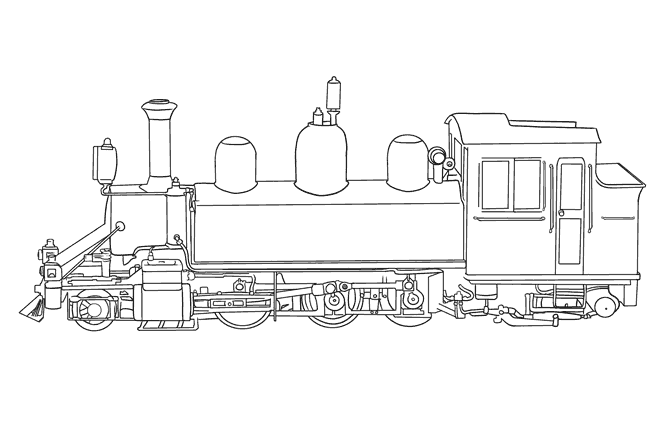 Раскраска: Поезд / Локомотив (транспорт) #135054 - Бесплатные раскраски для печати