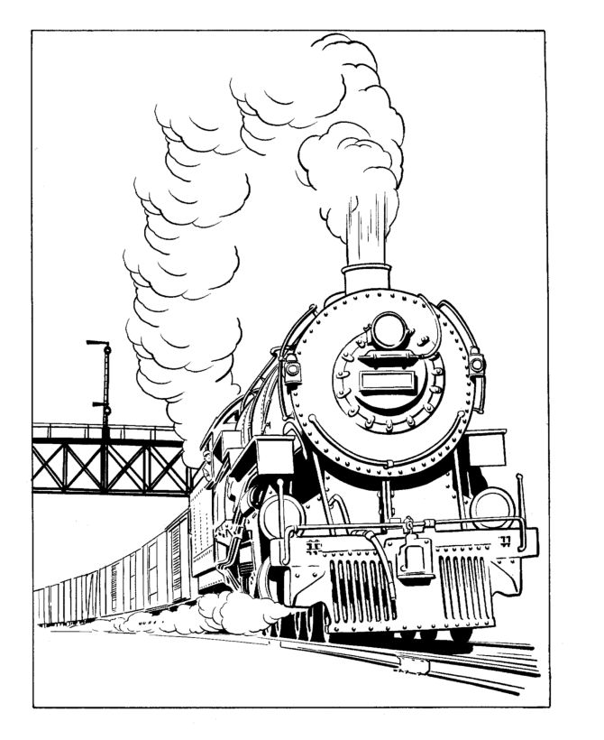 Раскраска: Поезд / Локомотив (транспорт) #135088 - Бесплатные раскраски для печати