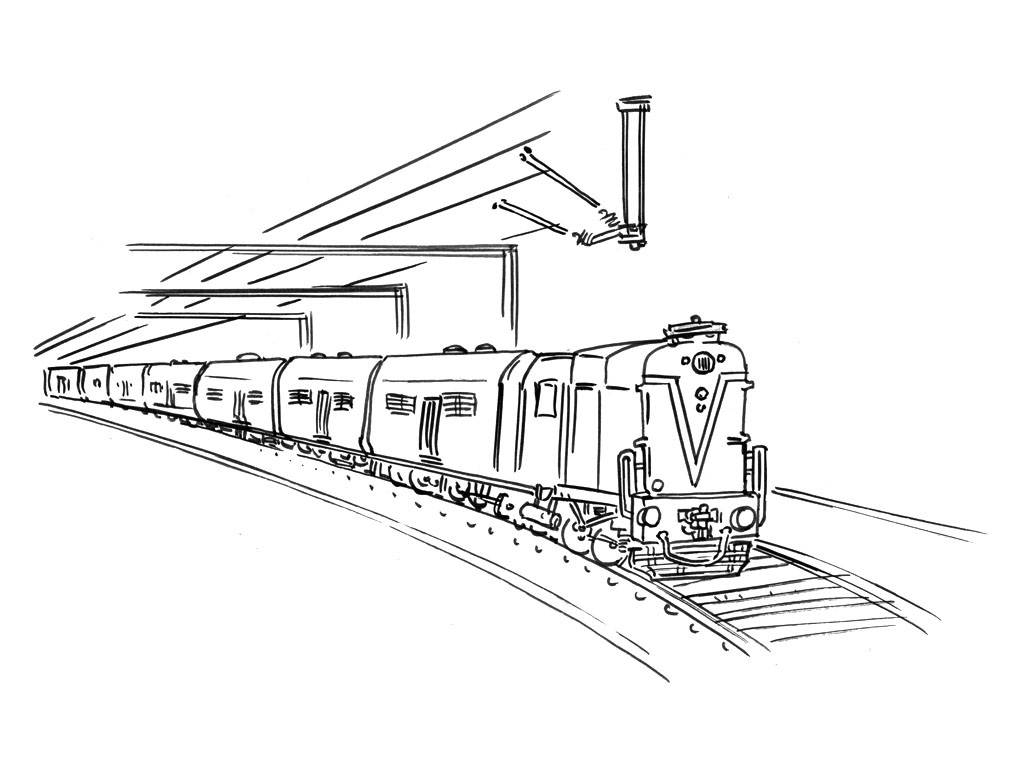 Раскраска: Поезд / Локомотив (транспорт) #135108 - Бесплатные раскраски для печати