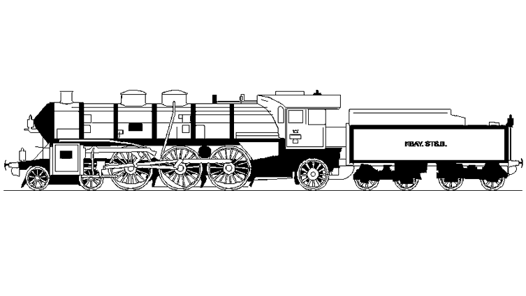 Раскраска: Поезд / Локомотив (транспорт) #135142 - Бесплатные раскраски для печати