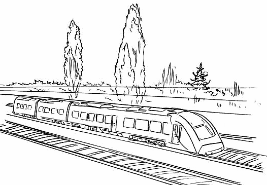 Раскраска: Поезд / Локомотив (транспорт) #135157 - Бесплатные раскраски для печати