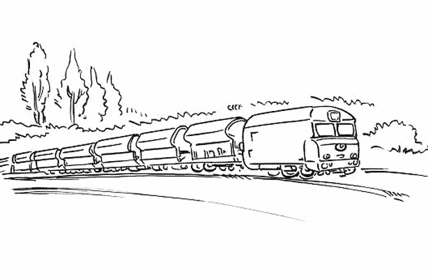 Раскраска: Поезд / Локомотив (транспорт) #135171 - Бесплатные раскраски для печати