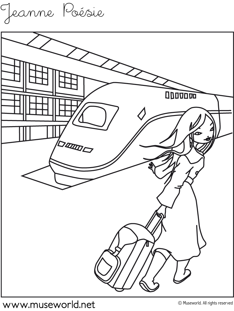 Раскраска: Поезд / Локомотив (транспорт) #135218 - Бесплатные раскраски для печати