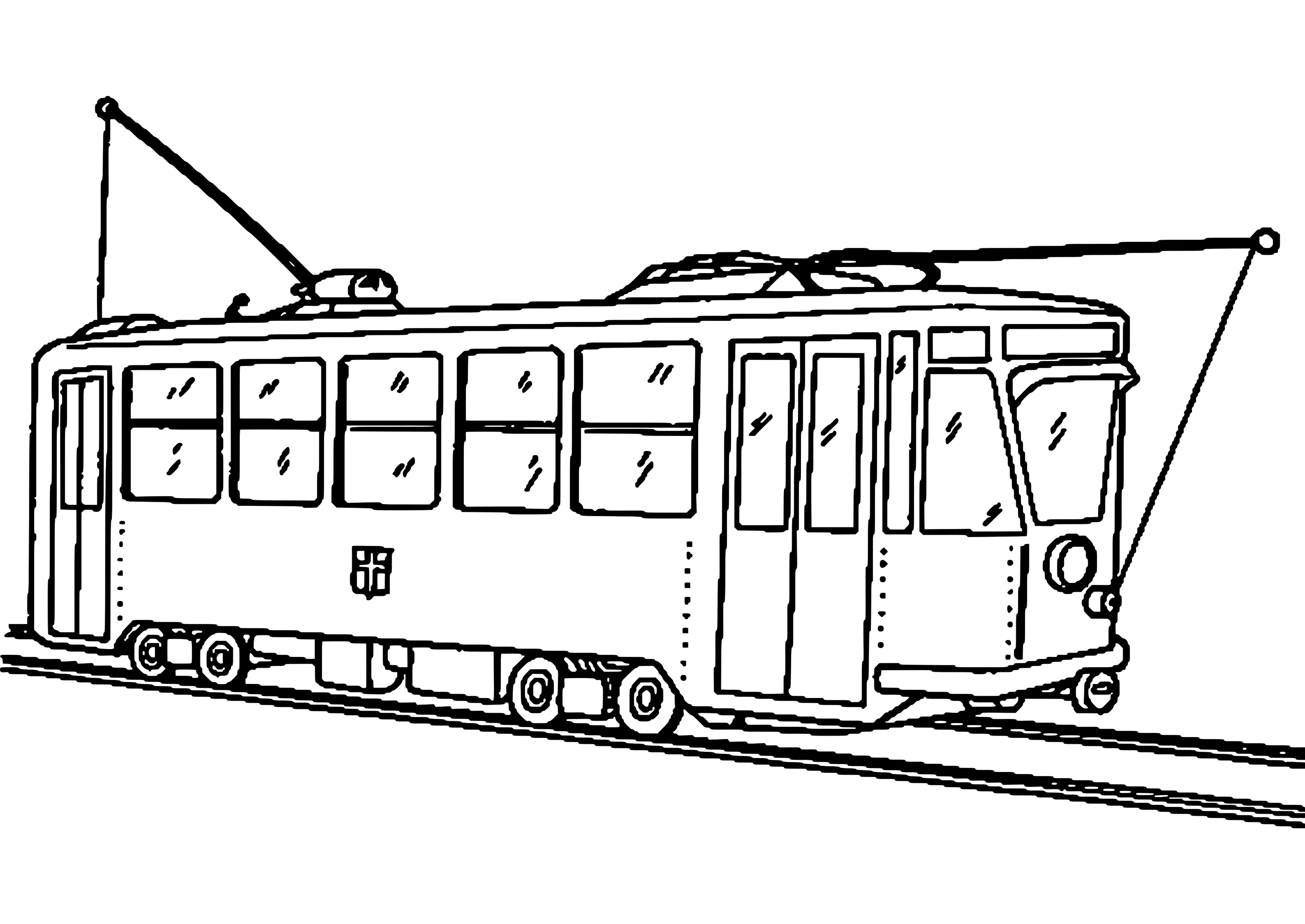 Раскраска: трамвай (транспорт) #145410 - Бесплатные раскраски для печати