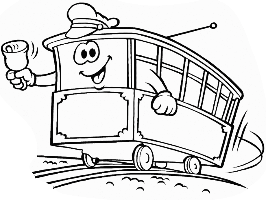 Раскраска: трамвай (транспорт) #145613 - Бесплатные раскраски для печати