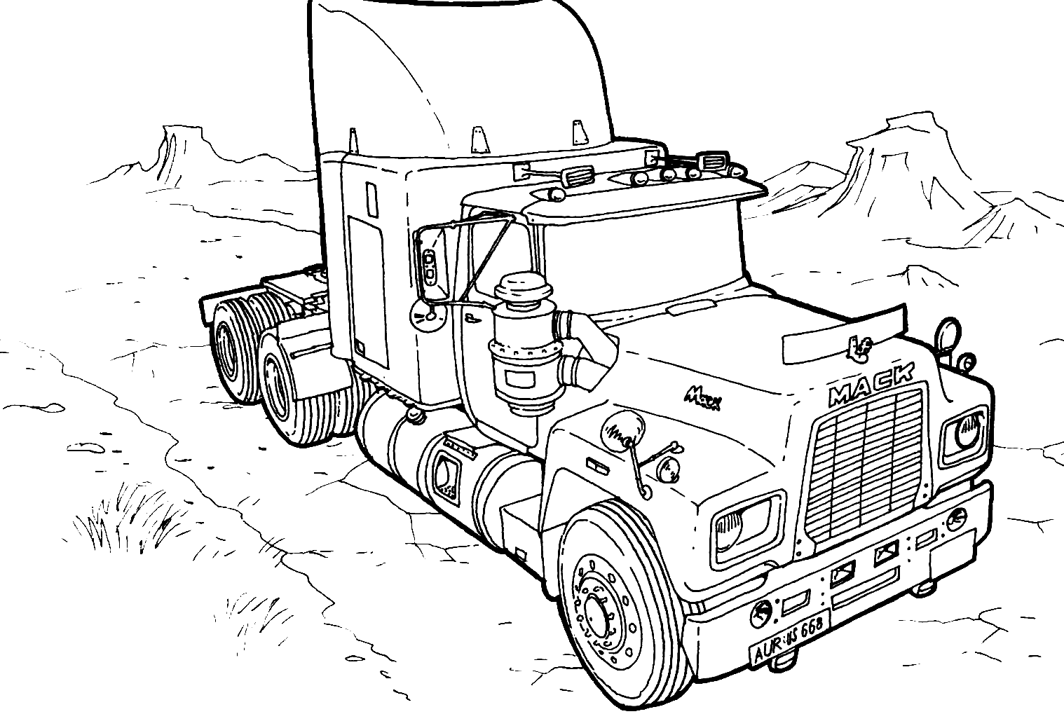 Раскраска: грузовик (транспорт) #135532 - Бесплатные раскраски для печати