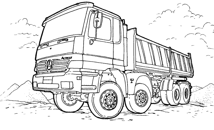 Раскраска: грузовик (транспорт) #135580 - Бесплатные раскраски для печати