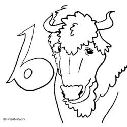 Раскраска: бизон (Животные) #1223 - Бесплатные раскраски для печати