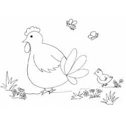 Раскраска: курица (Животные) #17232 - Бесплатные раскраски для печати
