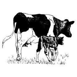 Раскраска: корова (Животные) #13345 - Бесплатные раскраски для печати
