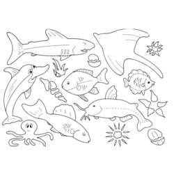 Раскраска: рыба (Животные) #17203 - Бесплатные раскраски для печати