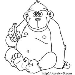 Раскраска: горилла (Животные) #7500 - Бесплатные раскраски для печати