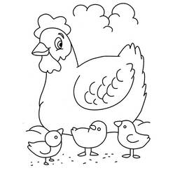 Раскраска: курица (Животные) #17449 - Бесплатные раскраски для печати