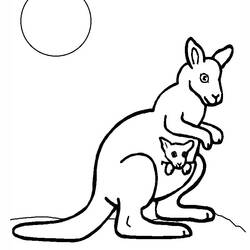 Раскраска: кенгуру (Животные) #9104 - Бесплатные раскраски для печати