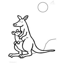 Раскраска: кенгуру (Животные) #9107 - Бесплатные раскраски для печати