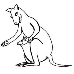 Раскраска: кенгуру (Животные) #9118 - Бесплатные раскраски для печати
