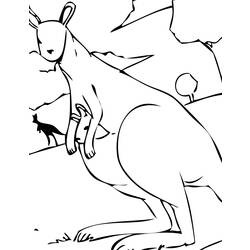 Раскраска: кенгуру (Животные) #9119 - Бесплатные раскраски для печати