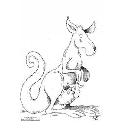 Раскраска: кенгуру (Животные) #9147 - Бесплатные раскраски для печати