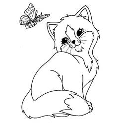 Раскраска: котенок (Животные) #18021 - Бесплатные раскраски для печати