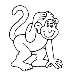 Раскраска: обезьяна (Животные) #14139 - Бесплатные раскраски для печати
