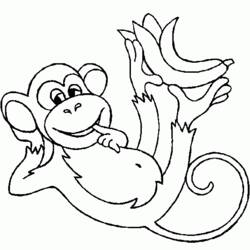 Раскраска: обезьяна (Животные) #14145 - Бесплатные раскраски для печати