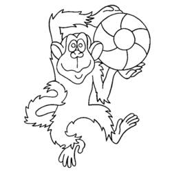 Раскраска: обезьяна (Животные) #14208 - Бесплатные раскраски для печати