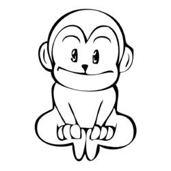 Раскраска: обезьяна (Животные) #14253 - Бесплатные раскраски для печати