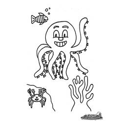Раскраска: осьминог (Животные) #19078 - Бесплатные раскраски для печати