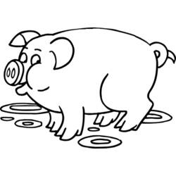 Раскраска: свинья (Животные) #3609 - Бесплатные раскраски для печати
