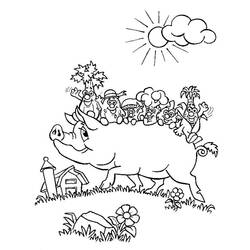 Раскраска: свинина (Животные) #17629 - Бесплатные раскраски для печати