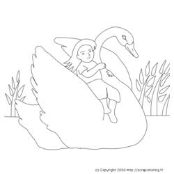 Раскраска: лебедь (Животные) #5057 - Бесплатные раскраски для печати