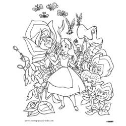 Раскраска: Алиса в стране чудес (Анимационные фильмы) #127898 - Бесплатные раскраски для печати