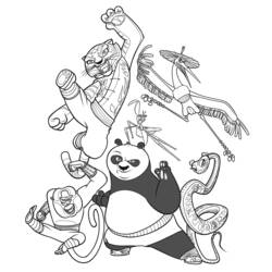 Раскраска: Кунг-фу панда (Анимационные фильмы) #73332 - Бесплатные раскраски для печати