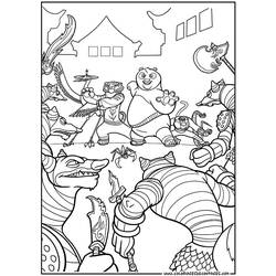 Раскраска: Кунг-фу панда (Анимационные фильмы) #73393 - Бесплатные раскраски для печати