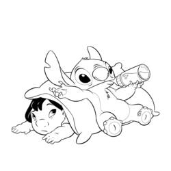 Раскраска: Лило и Стич (Анимационные фильмы) #44944 - Бесплатные раскраски для печати